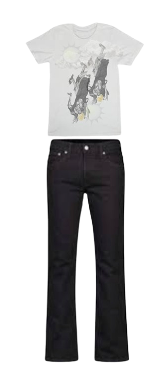 MONK JI TEE outfit with black jeans